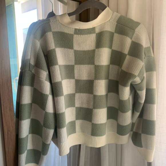 Oak + Fort checkered knit cardigan - Picture 5 of 5